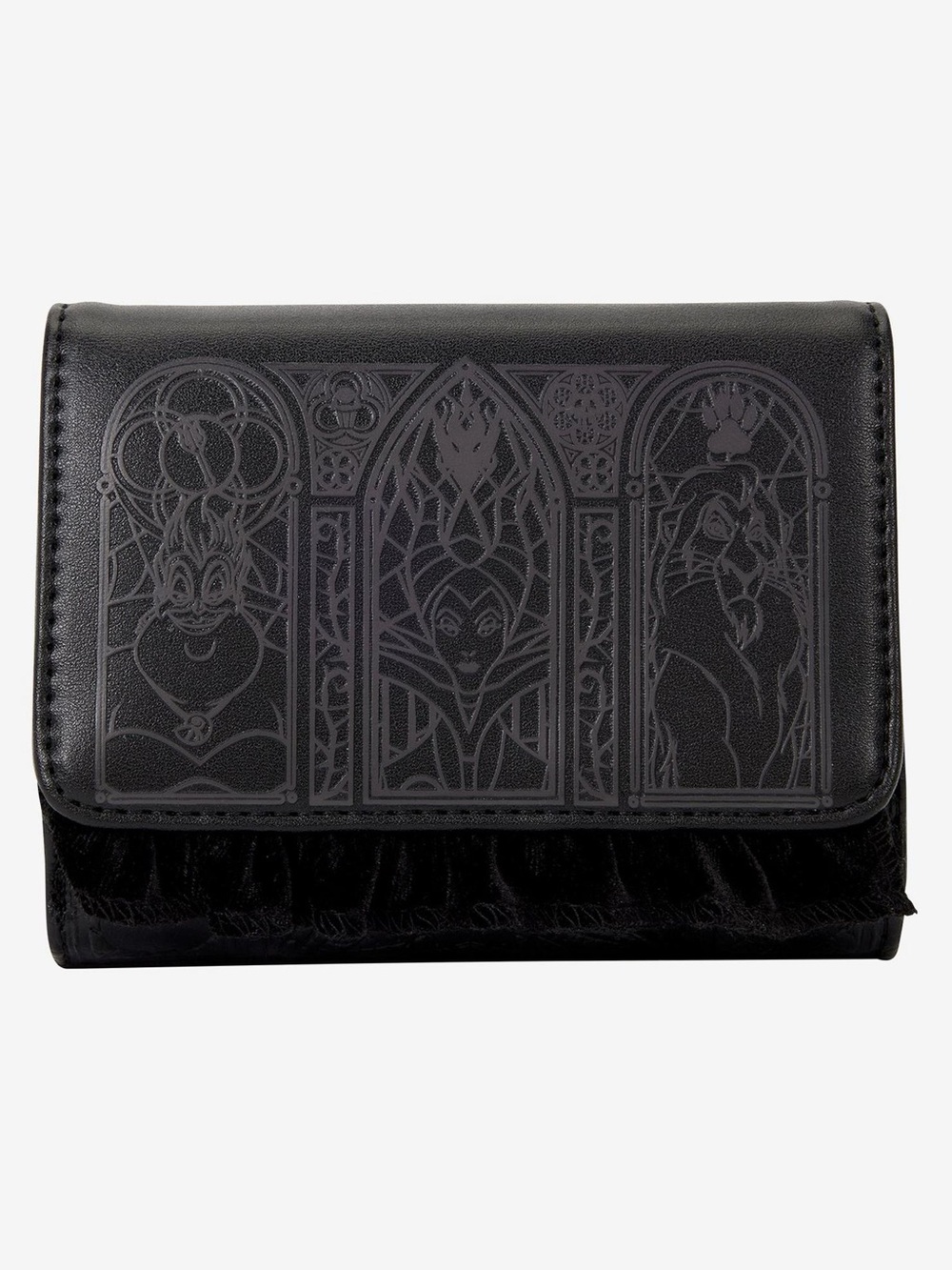 NWT Loungefly Disney Villains Tonal Stained Glass Portraits Trifold Wallet
